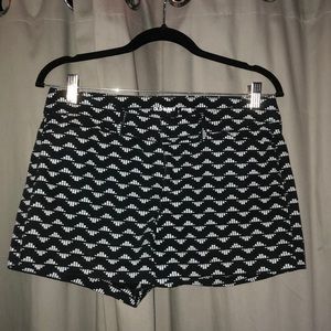 Black shorts with white pattern